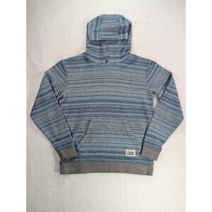 Quicksilver Kids Large Blue Great Otway Hoodie Striped French Terry Cloth